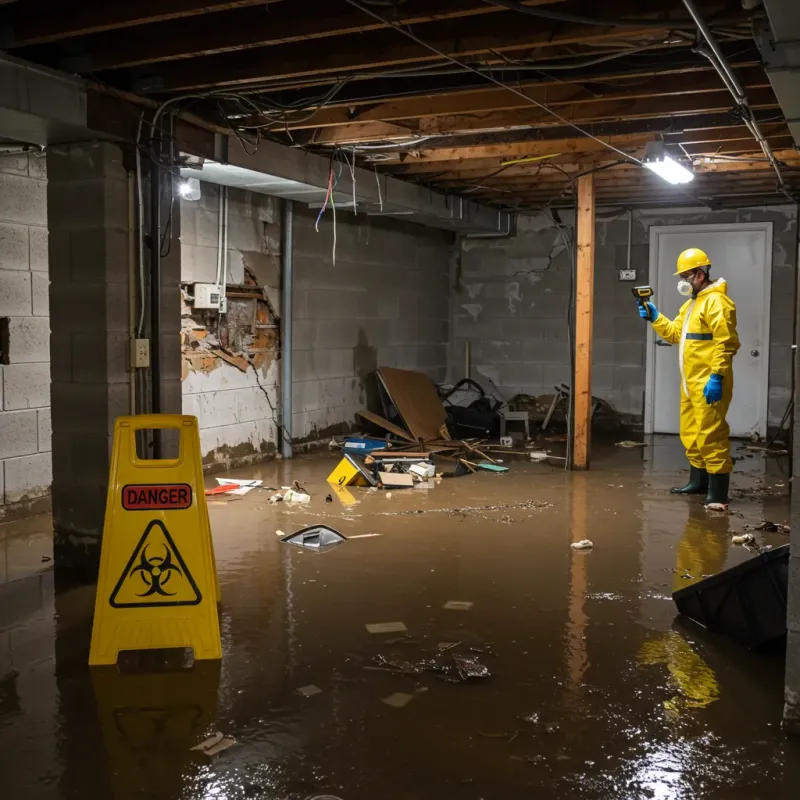 Flooded Basement Electrical Hazard in Columbus, NC Property